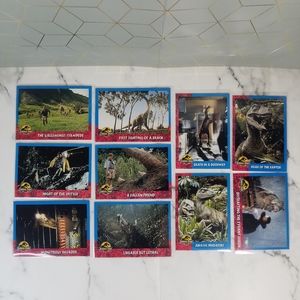 Vintage JP Topps Trading Cards Lot of 10 Jurassic Park Movie Cards Lot #2